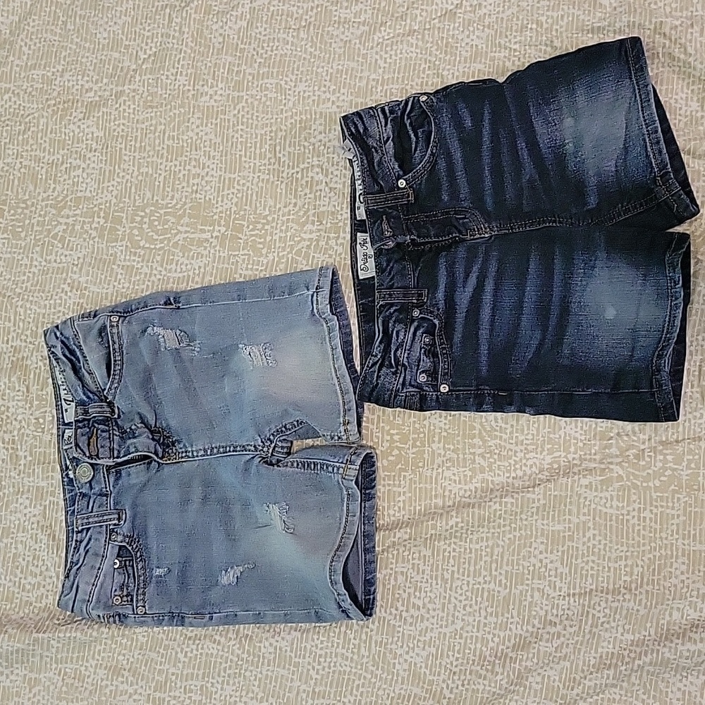 Girls indigo rein shorts